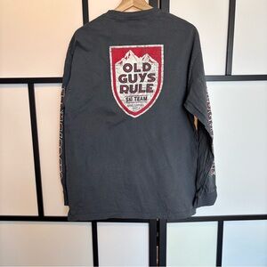 Old Guys Rule Men's Shirt Long Sleeve Large Ski Team Going DownHill Fast